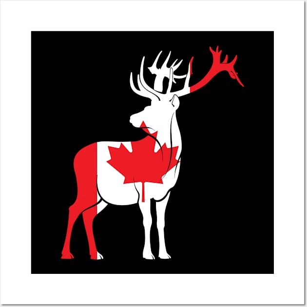 Maple Leaf Deer Canada Wall Art by shirtsyoulike